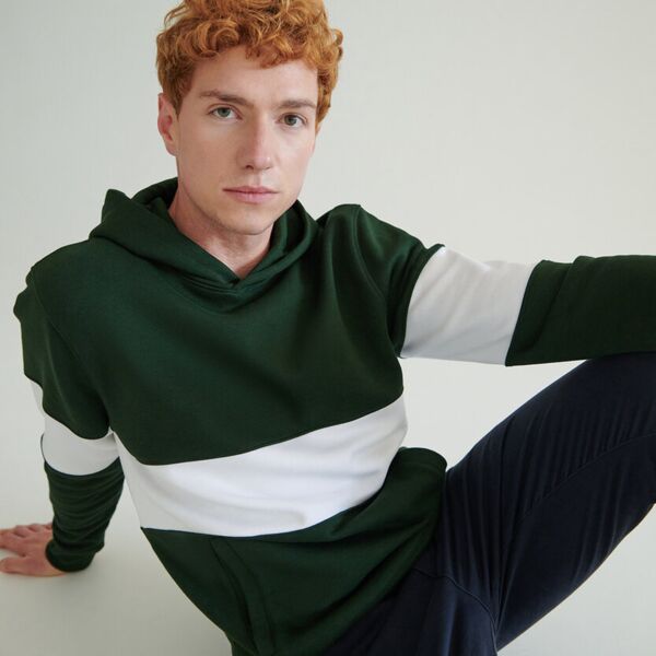 Heavyweight panelled hoodie Thumbnail